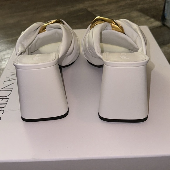 JW Anderson chain link knot heel mule sandals lamb leather white NWT sz 8 - Picture 6 of 8